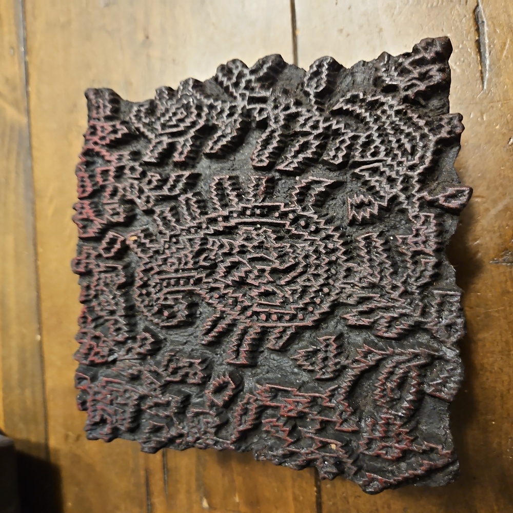 Hand Carved Paisley Pattern Block